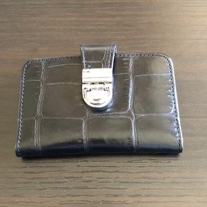 Bosca crocodile leather small card case